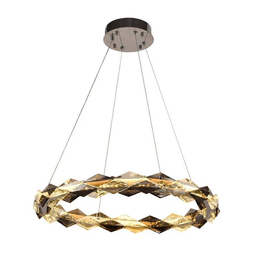 LED Zatemnitven kristal lestenec na vrvici LED/40W/230V 3000-6500K sijajni krom + Daljinski upravljalnik