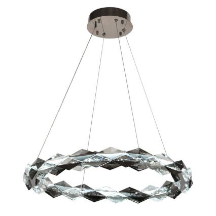 LED Zatemnitven kristal lestenec na vrvici LED/40W/230V 3000-6500K sijajni krom + Daljinski upravljalnik