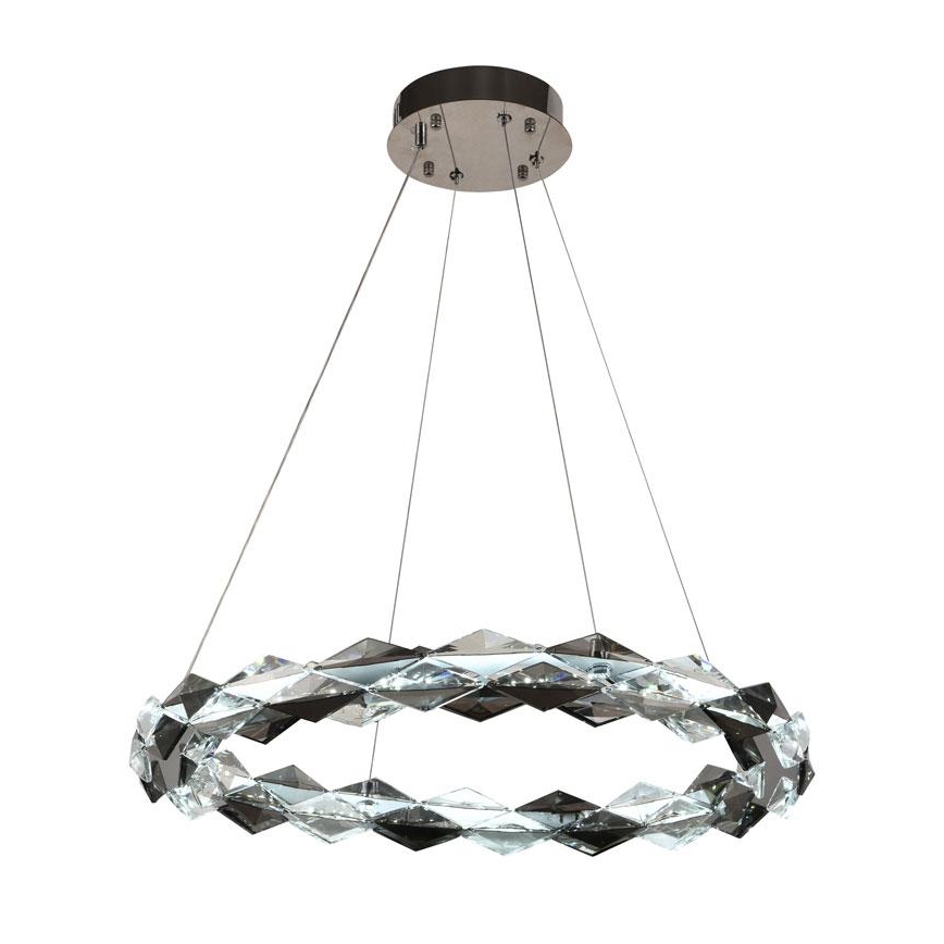 LED Zatemnitven kristal lestenec na vrvici LED/40W/230V 3000-6500K sijajni krom + Daljinski upravljalnik