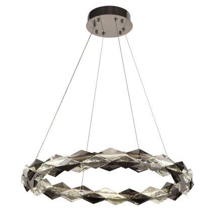 LED Zatemnitven kristal lestenec na vrvici LED/40W/230V 3000-6500K sijajni krom + Daljinski upravljalnik