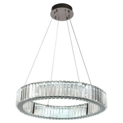 LED Zatemnitven kristal lestenec na vrvici LED/40W/230V 3000-6500K sijajni krom + Daljinski upravljalnik