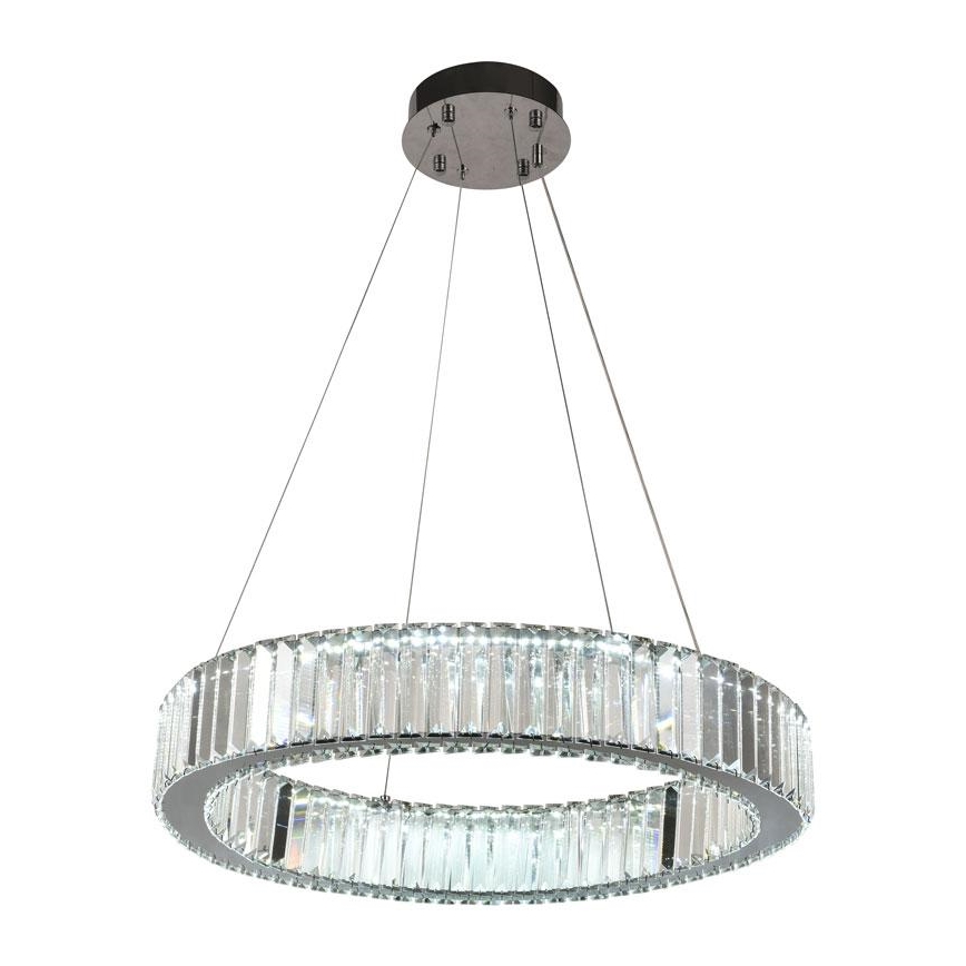 LED Zatemnitven kristal lestenec na vrvici LED/40W/230V 3000-6500K sijajni krom + Daljinski upravljalnik