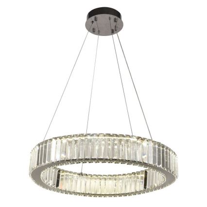 LED Zatemnitven kristal lestenec na vrvici LED/40W/230V 3000-6500K sijajni krom + Daljinski upravljalnik