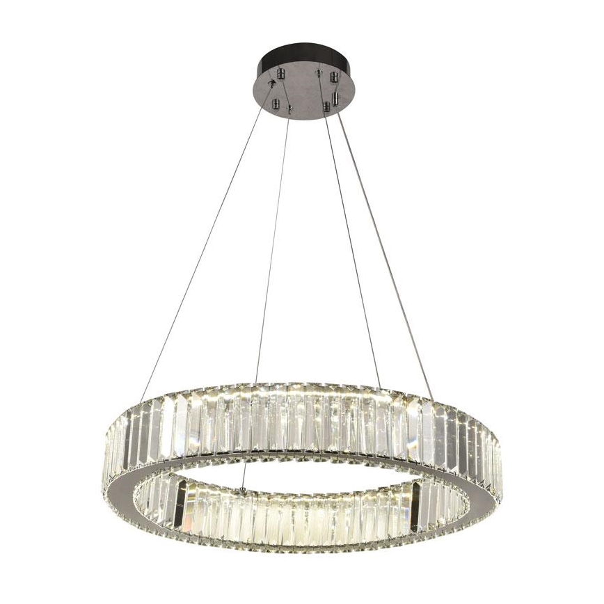 LED Zatemnitven kristal lestenec na vrvici LED/40W/230V 3000-6500K sijajni krom + Daljinski upravljalnik