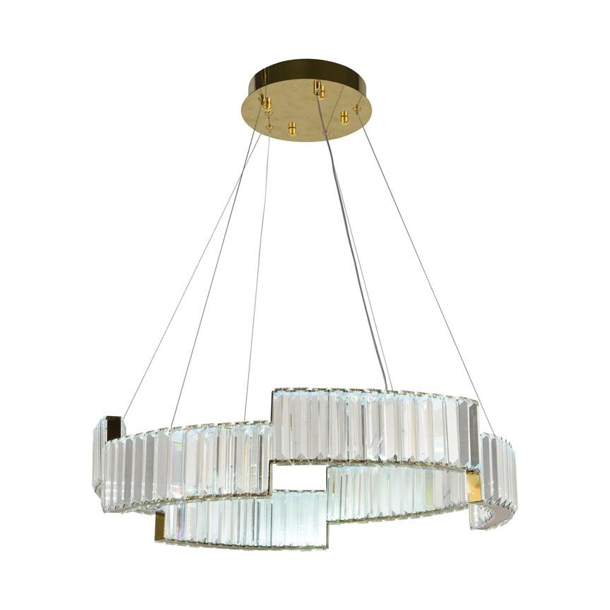 LED Zatemnitveni kristalni lestenec na vrvici LED/40W/230V 3000-6500K zlata + Daljinski upravljalnik