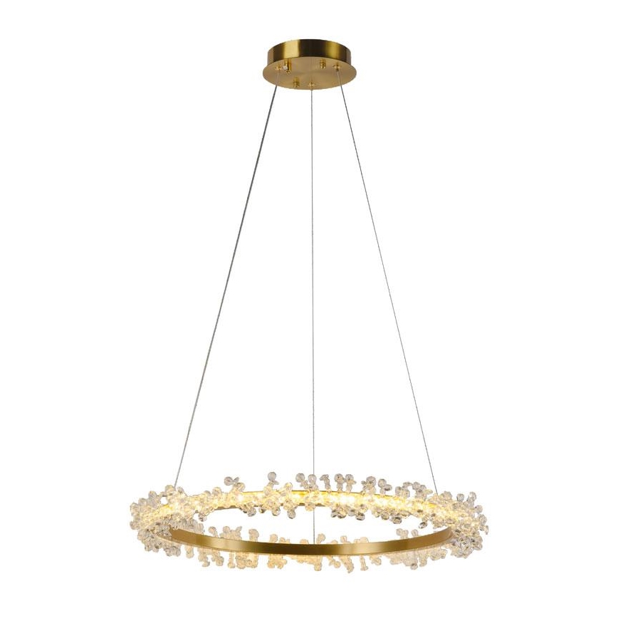 LED Zatemnitveni kristalni lestenec na vrvici LED/40W/230V 3000-6500K zlata + Daljinski upravljalnik