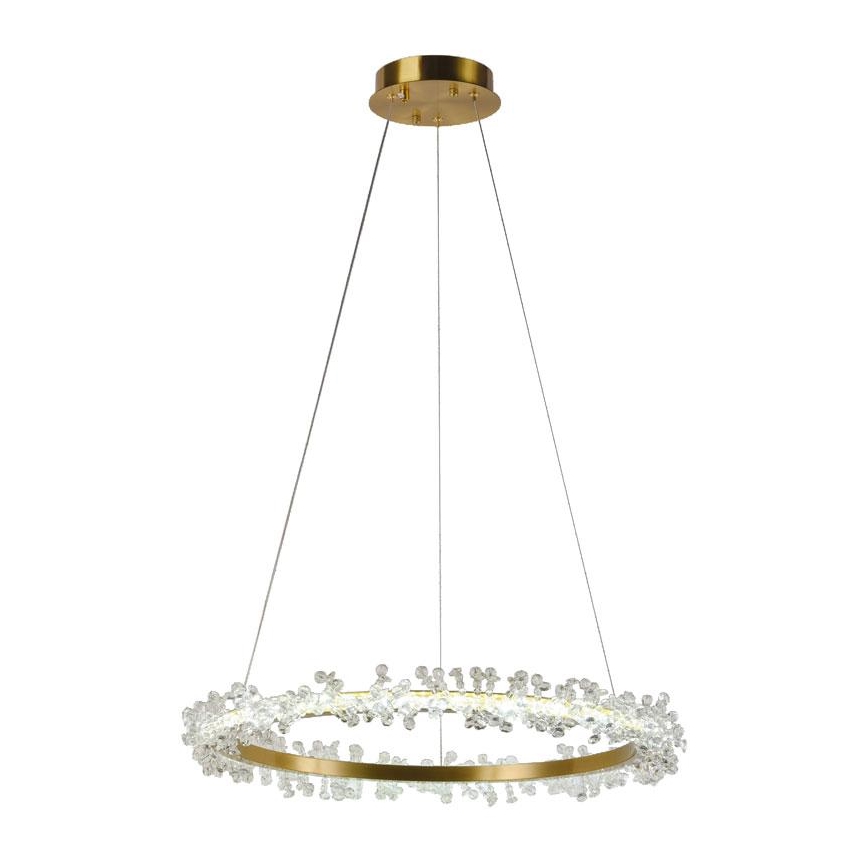 LED Zatemnitveni kristalni lestenec na vrvici LED/40W/230V 3000-6500K zlata + Daljinski upravljalnik