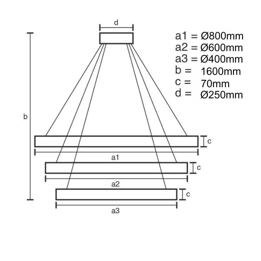 LED Zatemnitveni lestenec na vrvici LED/45W/230V 3000-6500K + Daljinski upravljalnik
