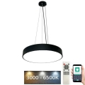 LED Zatemnitveni lestenec na vrvici LED/50W/230V 3000-6500K črna + Daljinski upravljalnik