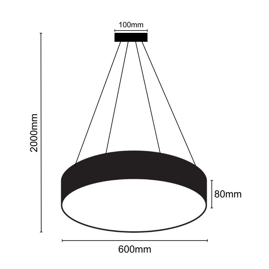 LED Zatemnitveni lestenec na vrvici LED/50W/230V 3000-6500K črna + Daljinski upravljalnik