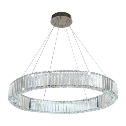 LED Zatemnitven kristal lestenec na vrvici LED/50W/230V 3000-6500K sijajni krom + Daljinski upravljalnik