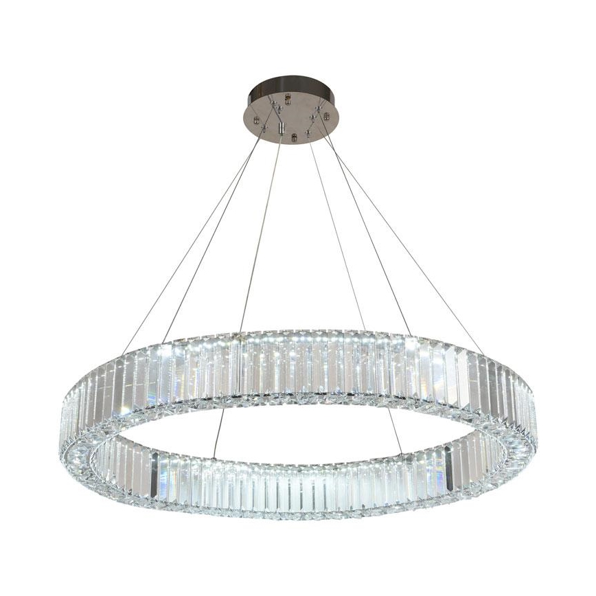 LED Zatemnitven kristal lestenec na vrvici LED/50W/230V 3000-6500K sijajni krom + Daljinski upravljalnik