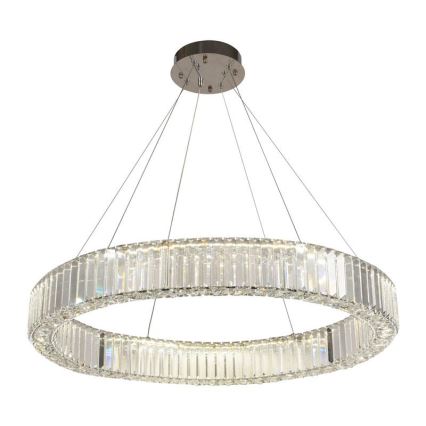 LED Zatemnitven kristal lestenec na vrvici LED/50W/230V 3000-6500K sijajni krom + Daljinski upravljalnik