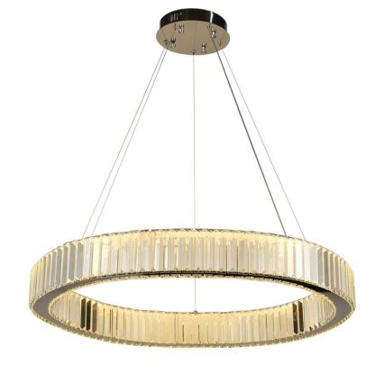 LED Zatemnitven kristal lestenec na vrvici LED/50W/230V 3000-6500K sijajni krom + Daljinski upravljalnik