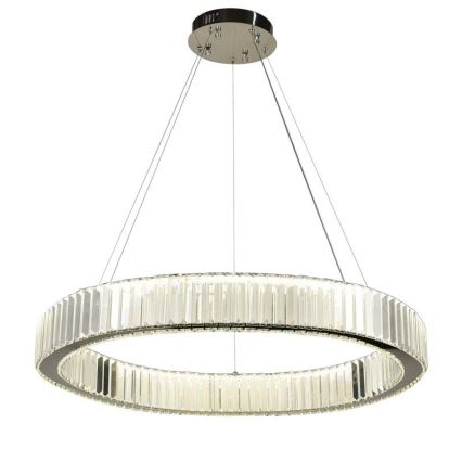 LED Zatemnitven kristal lestenec na vrvici LED/50W/230V 3000-6500K sijajni krom + Daljinski upravljalnik