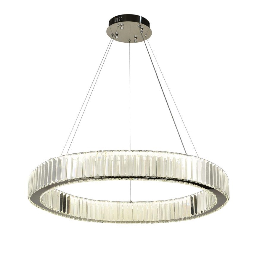 LED Zatemnitven kristal lestenec na vrvici LED/50W/230V 3000-6500K sijajni krom + Daljinski upravljalnik