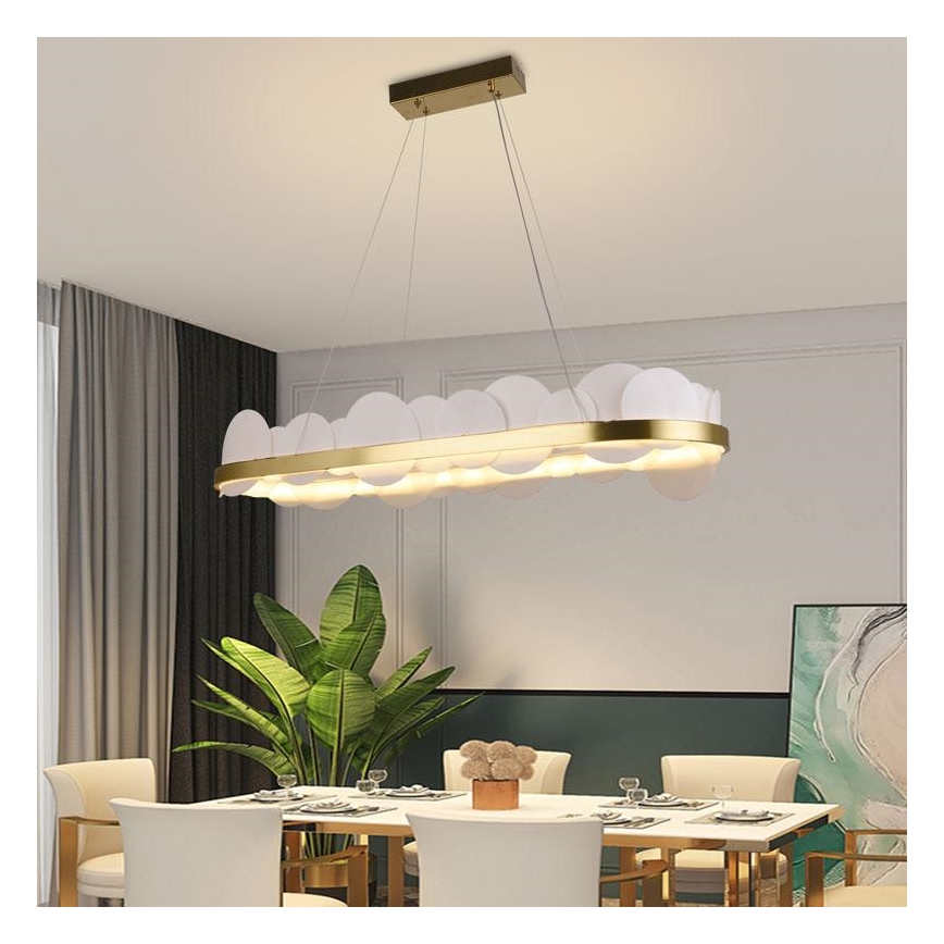 LED Zatemnitveni lestenec na vrvici LED/50W/230V 3000-6500K zlata + Daljinski upravljalnik
