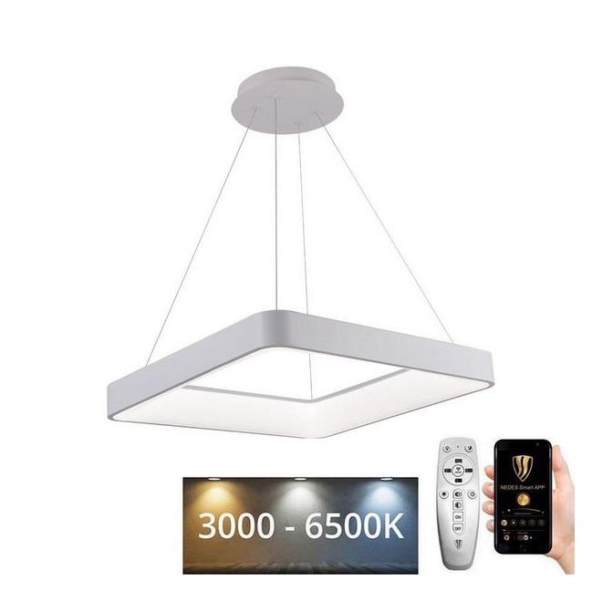 LED Zatemnitveni lestenec na vrvici LED/55W/230V 3000-6500K bela + Daljinski upravljalnik