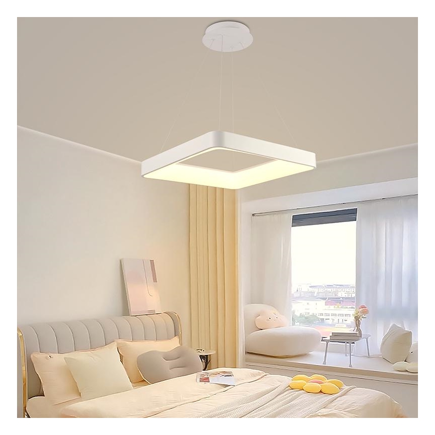 LED Zatemnitveni lestenec na vrvici LED/55W/230V 3000-6500K bela + Daljinski upravljalnik