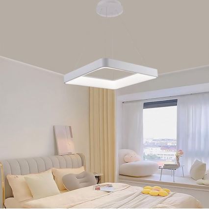 LED Zatemnitveni lestenec na vrvici LED/55W/230V 3000-6500K bela + Daljinski upravljalnik