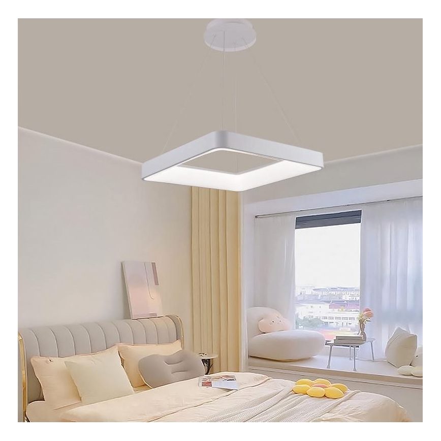 LED Zatemnitveni lestenec na vrvici LED/55W/230V 3000-6500K bela + Daljinski upravljalnik
