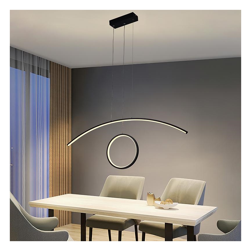 LED Zatemnitveni lestenec na vrvici LED/55W/230V 3000-6500K + Daljinski upravljalnik