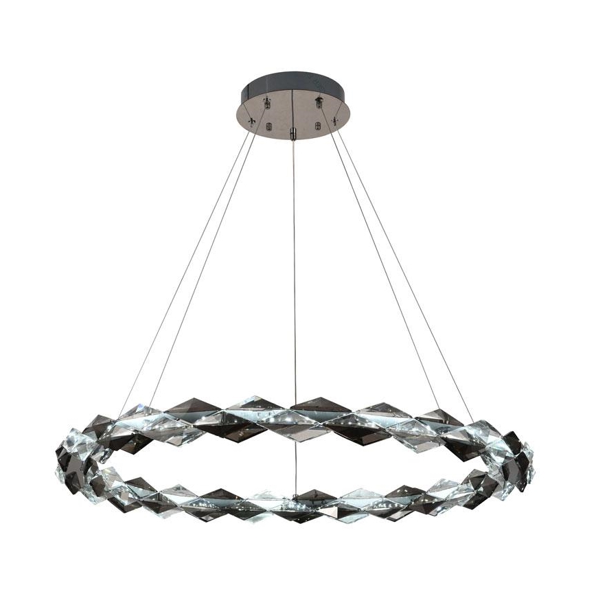 LED Zatemnitven kristal lestenec na vrvici LED/55W/230V 3000-6500K sijajni krom + Daljinski upravljalnik