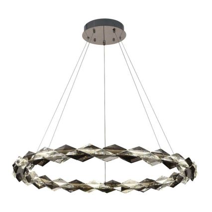 LED Zatemnitven kristal lestenec na vrvici LED/55W/230V 3000-6500K sijajni krom + Daljinski upravljalnik