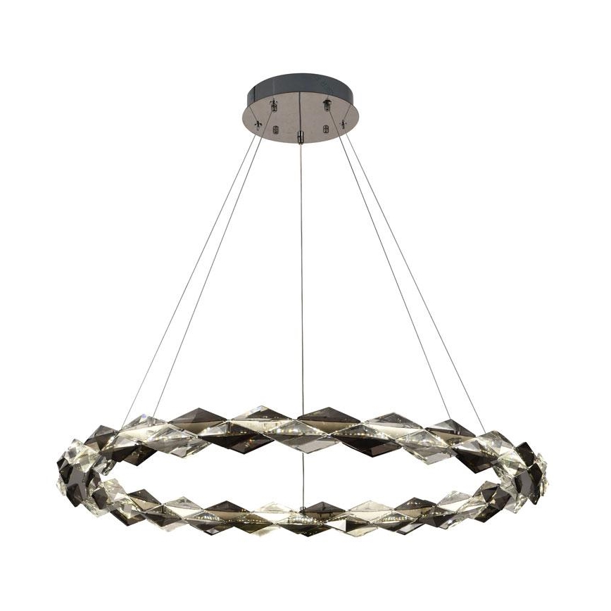 LED Zatemnitven kristal lestenec na vrvici LED/55W/230V 3000-6500K sijajni krom + Daljinski upravljalnik