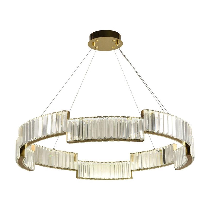 LED Zatemnitveni kristalni lestenec na vrvici LED/60W/230V 3000-6500K zlata + Daljinski upravljalnik