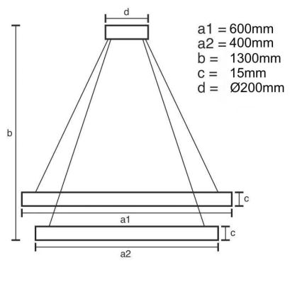 LED Zatemnitveni lestenec na vrvici LED/65W/230V 3000-6500K + Daljinski upravljalnik