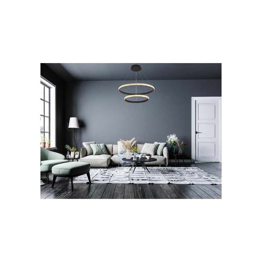 LED Zatemnitveni lestenec na vrvici LED/65W/230V 3000-6500K pr. 60 cm + Daljinski upravljalnik