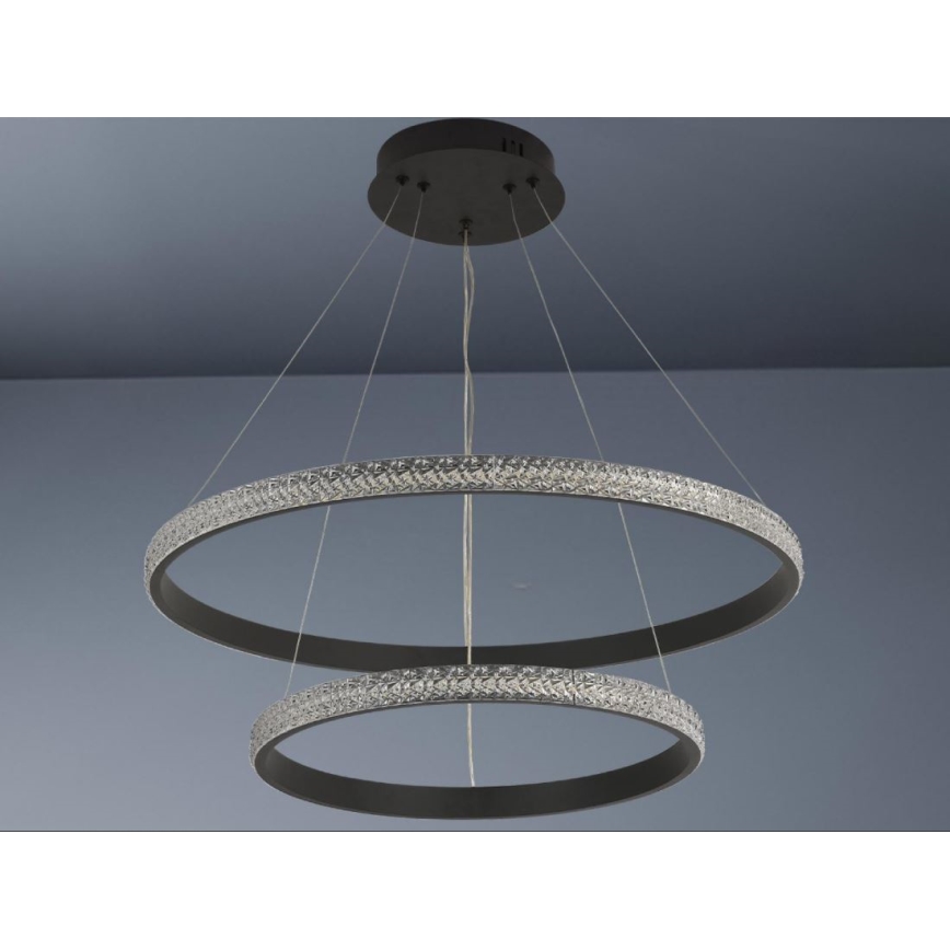 LED Zatemnitveni lestenec na vrvici LED/65W/230V 3000-6500K pr. 60 cm + Daljinski upravljalnik