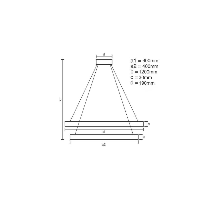 LED Zatemnitveni lestenec na vrvici LED/65W/230V 3000-6500K pr. 60 cm + Daljinski upravljalnik