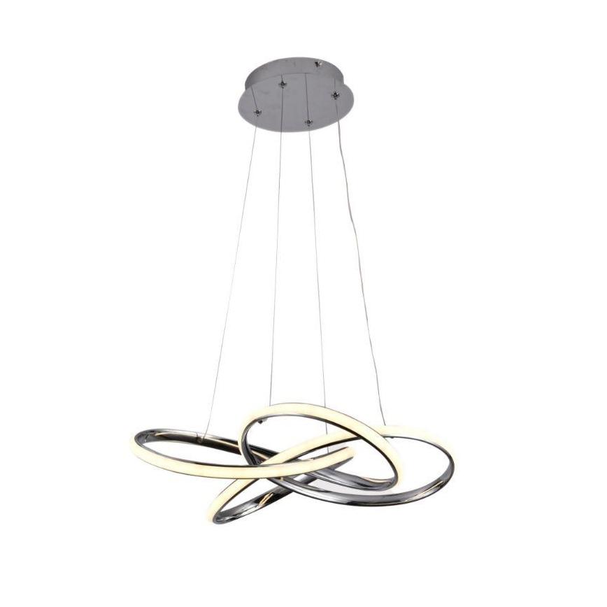 LED Zatemnitveni lestenec na vrvici LED/65W/230V 3000-6500K krom + Daljinski upravljalnik