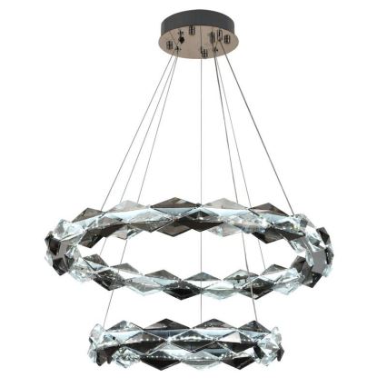 LED Zatemnitven kristal lestenec na vrvici LED/65W/230V 3000-6500K sijajni krom + Daljinski upravljalnik