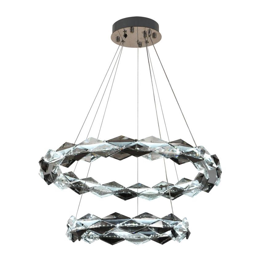 LED Zatemnitven kristal lestenec na vrvici LED/65W/230V 3000-6500K sijajni krom + Daljinski upravljalnik
