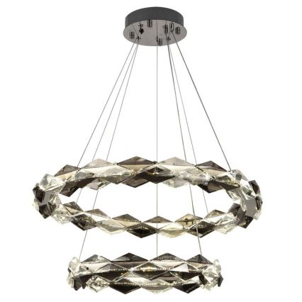 LED Zatemnitven kristal lestenec na vrvici LED/65W/230V 3000-6500K sijajni krom + Daljinski upravljalnik