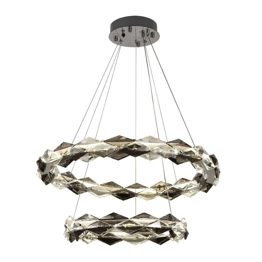 LED Zatemnitven kristal lestenec na vrvici LED/65W/230V 3000-6500K sijajni krom + Daljinski upravljalnik