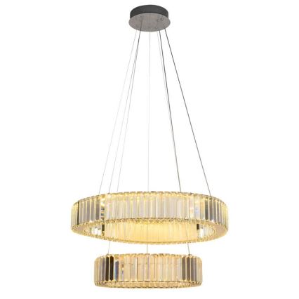 LED Zatemnitven kristal lestenec na vrvici LED/65W/230V 3000-6500K sijajni krom + Daljinski upravljalnik
