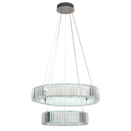 LED Zatemnitven kristal lestenec na vrvici LED/65W/230V 3000-6500K sijajni krom + Daljinski upravljalnik