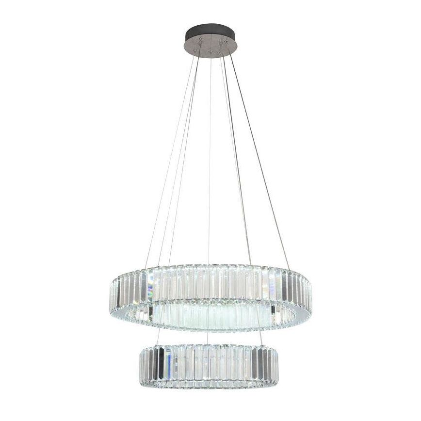 LED Zatemnitven kristal lestenec na vrvici LED/65W/230V 3000-6500K sijajni krom + Daljinski upravljalnik