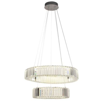 LED Zatemnitven kristal lestenec na vrvici LED/65W/230V 3000-6500K sijajni krom + Daljinski upravljalnik