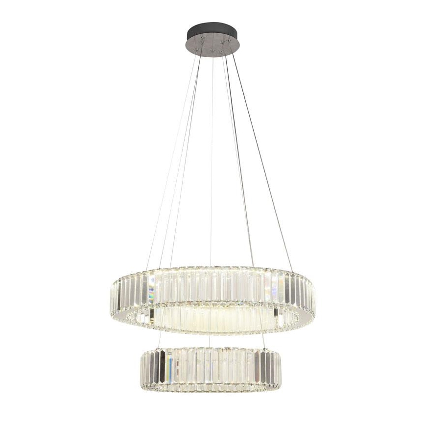 LED Zatemnitven kristal lestenec na vrvici LED/65W/230V 3000-6500K sijajni krom + Daljinski upravljalnik