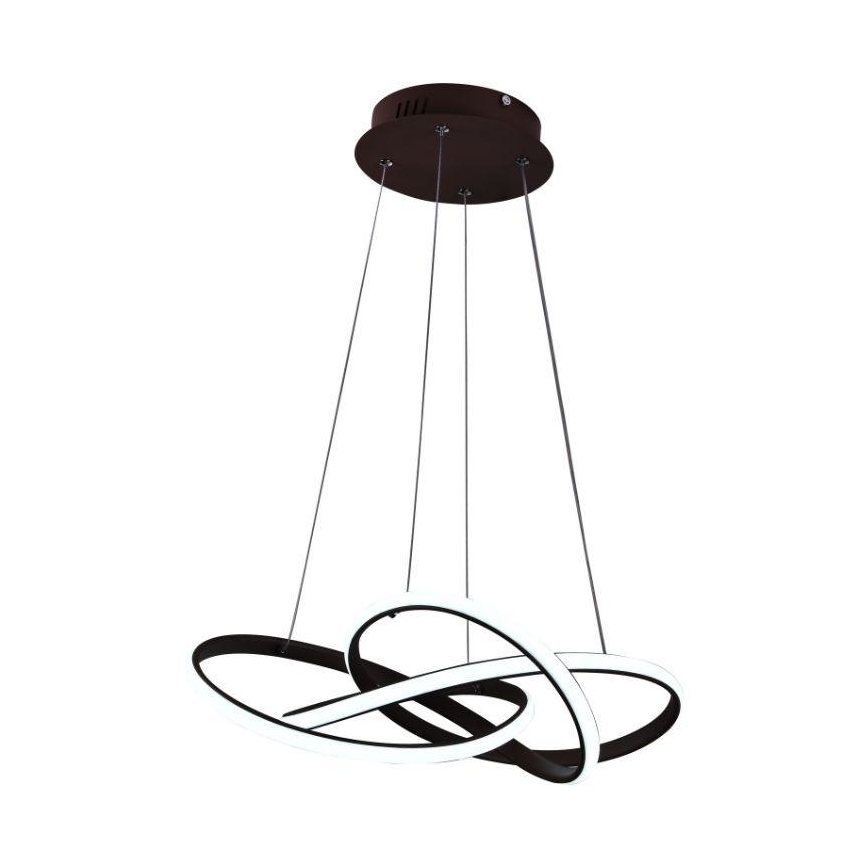 LED Zatemnitveni lestenec na vrvici LED/65W/230V 3000-6500K rjava + Daljinski upravljalnik