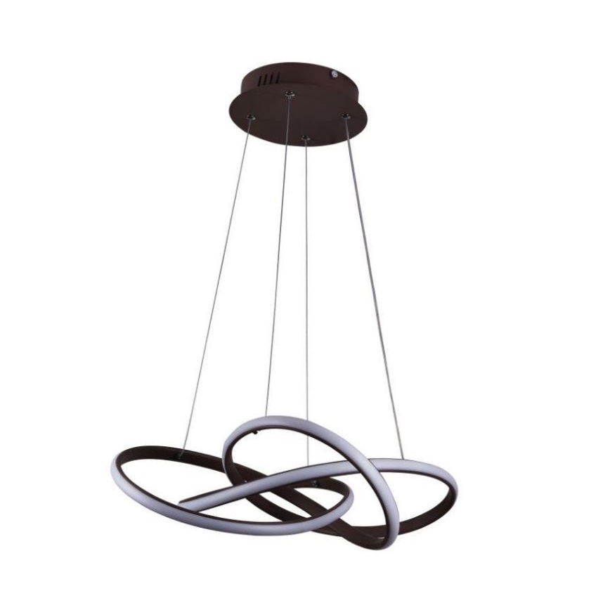 LED Zatemnitveni lestenec na vrvici LED/65W/230V 3000-6500K rjava + Daljinski upravljalnik