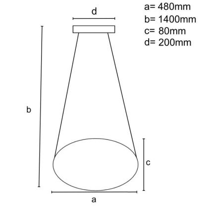 LED Zatemnitveni lestenec na vrvici LED/65W/230V 3000-6500K zlata + Daljinski upravljalnik