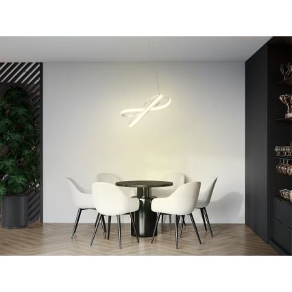 LED Zatemnitveni lestenec na vrvici LED/70W/230V 3000-6500K bela + Daljinski upravljalnik