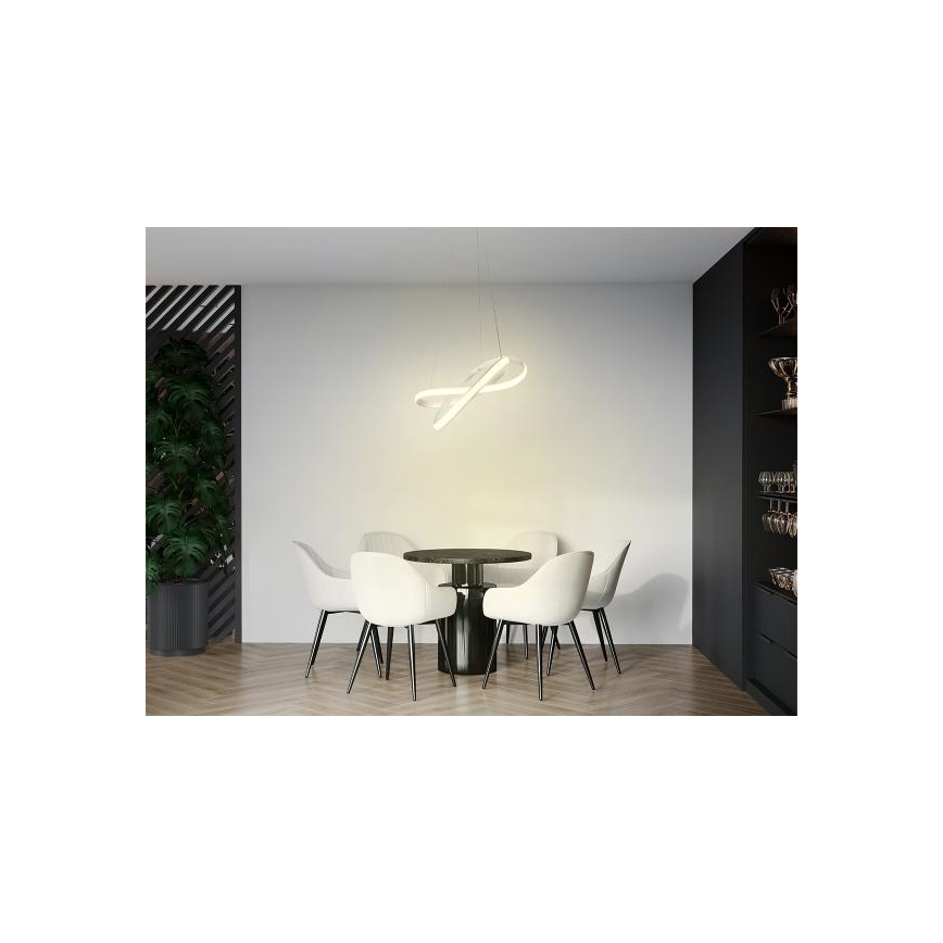 LED Zatemnitveni lestenec na vrvici LED/70W/230V 3000-6500K bela + Daljinski upravljalnik