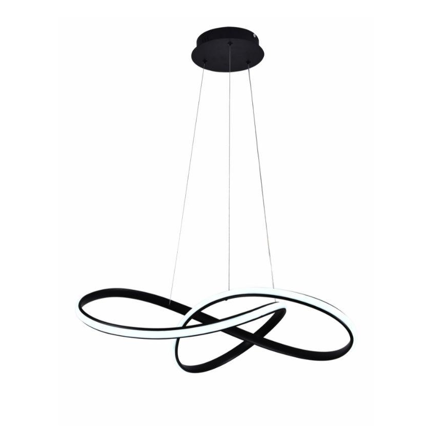 LED Zatemnitveni lestenec na vrvici LED/70W/230V 3000-6500K črna + Daljinski upravljalnik